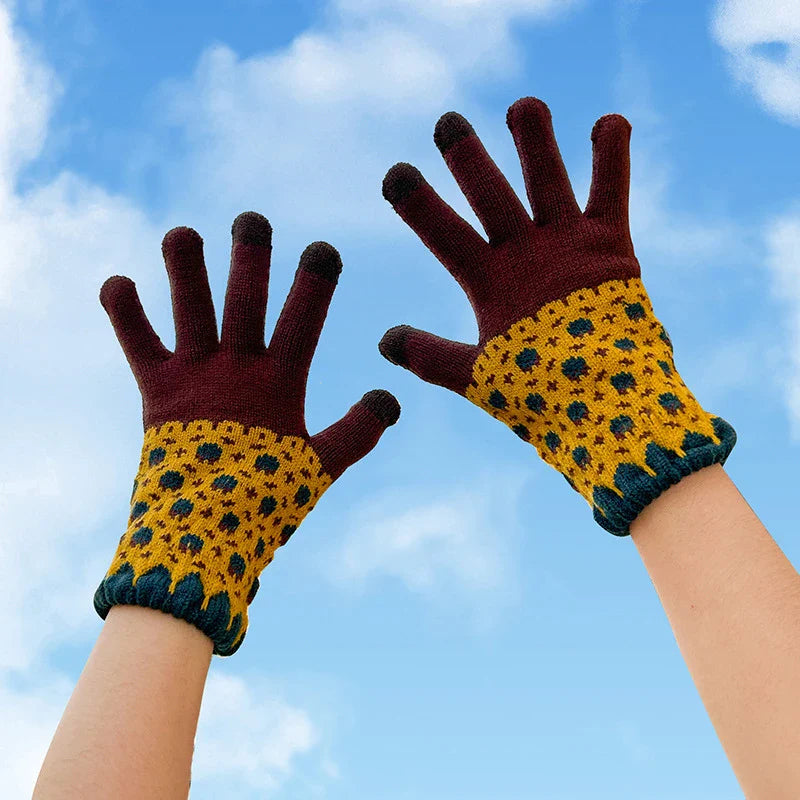 Womens's Knitted Touch Screen Gloves