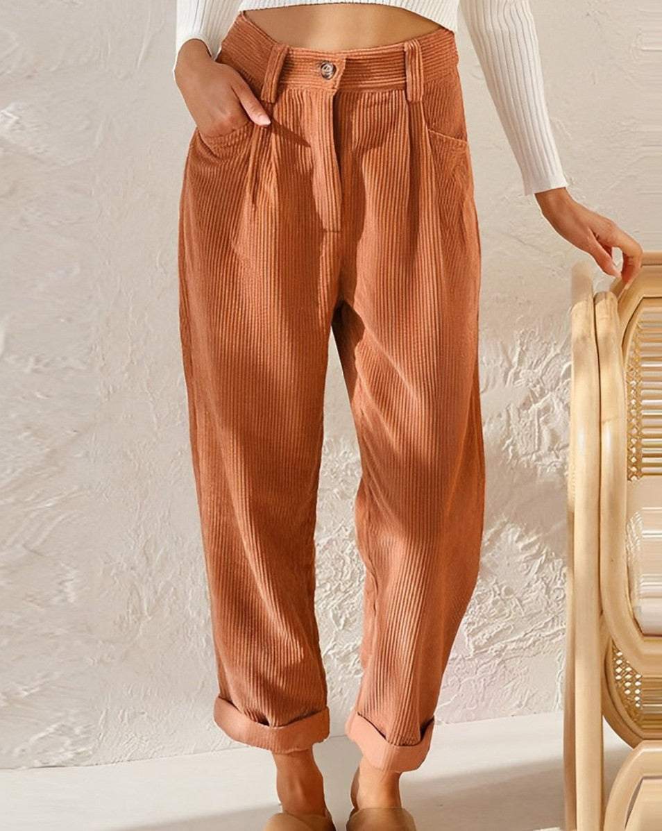 Clara™ | Retro Corduroy High-Waisted Pants